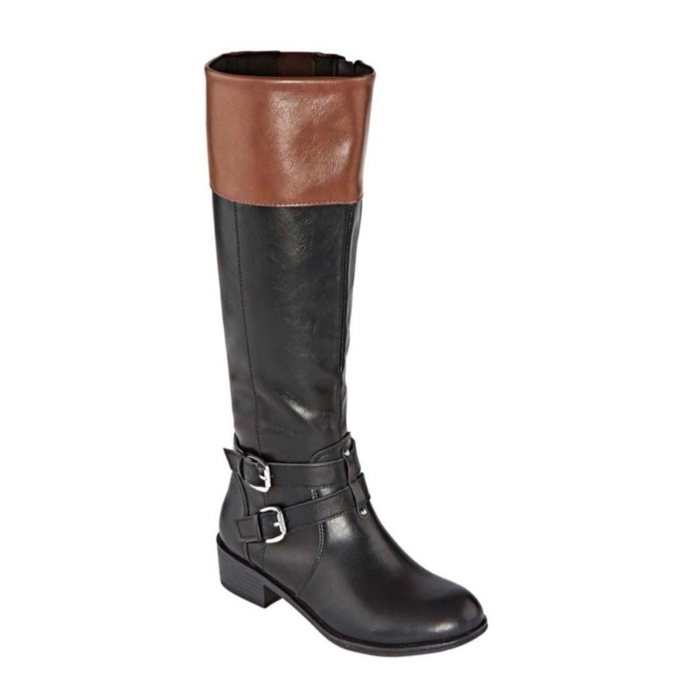 Arizona Denver Faux Leather Riding Boots Brown 7.5M Memory Foam